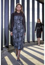 Коктейльна сукня міді з жаккарду