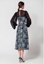 Коктейльна сукня міді з жаккарду