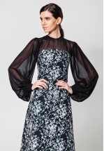 Коктейльна сукня міді з жаккарду