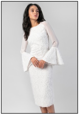 Коктейльна сукня міді з рукавами-кльош