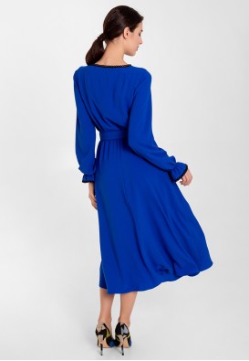 Коктейльна сукня міді в синьому кольорі