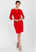 Червона ділова сукня до коліна