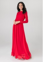 Червона довга сукня