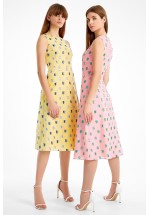 Летнее розовое платье миди