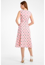 Летнее розовое платье миди