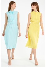 Летнее мятное платье миди