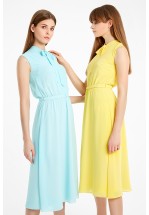 Летнее мятное платье миди