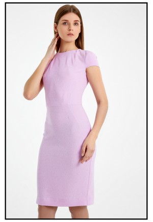 Лілова сукня-футляр до коліна