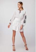 Молочна шифонова блуза