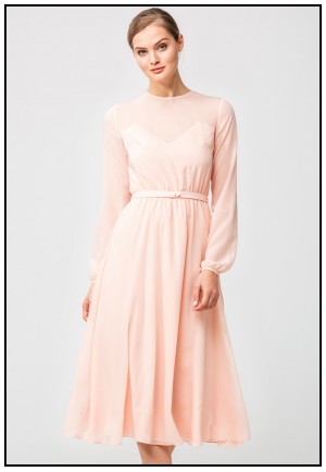 Ніжна шифонова сукня міді в персиковому кольорі