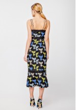 Облягаюча сукня міді на тоненьких бретелях