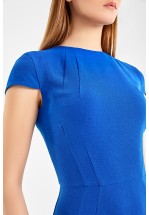 Облегающее синее платье-футляр