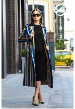 Плащ осінній в смужку зі щільного шовку 