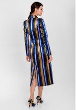 Плащ осінній в смужку зі щільного шовку 