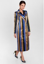 Плащ осінній в смужку зі щільного шовку 