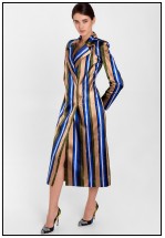 Плащ осінній в смужку зі щільного шовку 