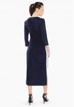 Замшеве плаття із жаккардом 