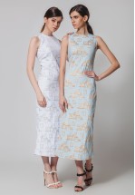 Сукня із жаккарду міді