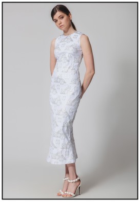 Сукня із жаккарду міді
