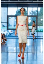 Сукня міді зі структурованого жаккарду