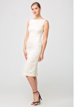 Сукня міді зі структурованого жаккарду