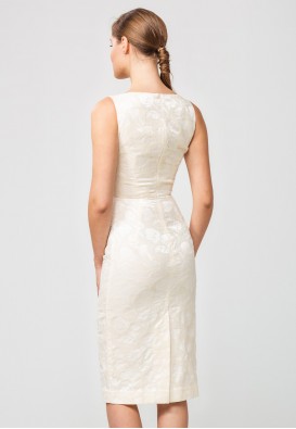 Сукня міді зі структурованого жаккарду