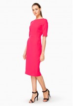 Платье миди малиновое