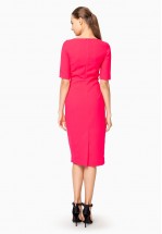 Платье миди малиновое