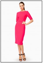 Платье миди малиновое