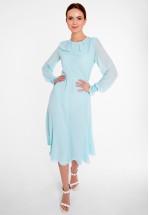 Сукня міді в кольорі аквамарин