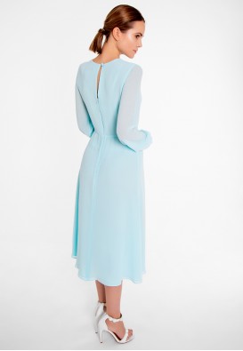 Сукня міді в кольорі аквамарин