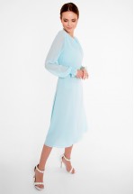 Сукня міді в кольорі аквамарин