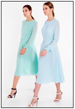 Сукня міді в кольорі аквамарин