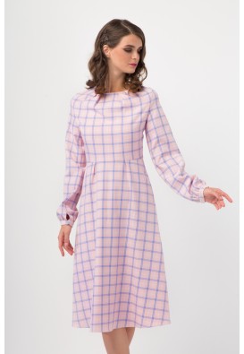 Сукня міді в клітинку